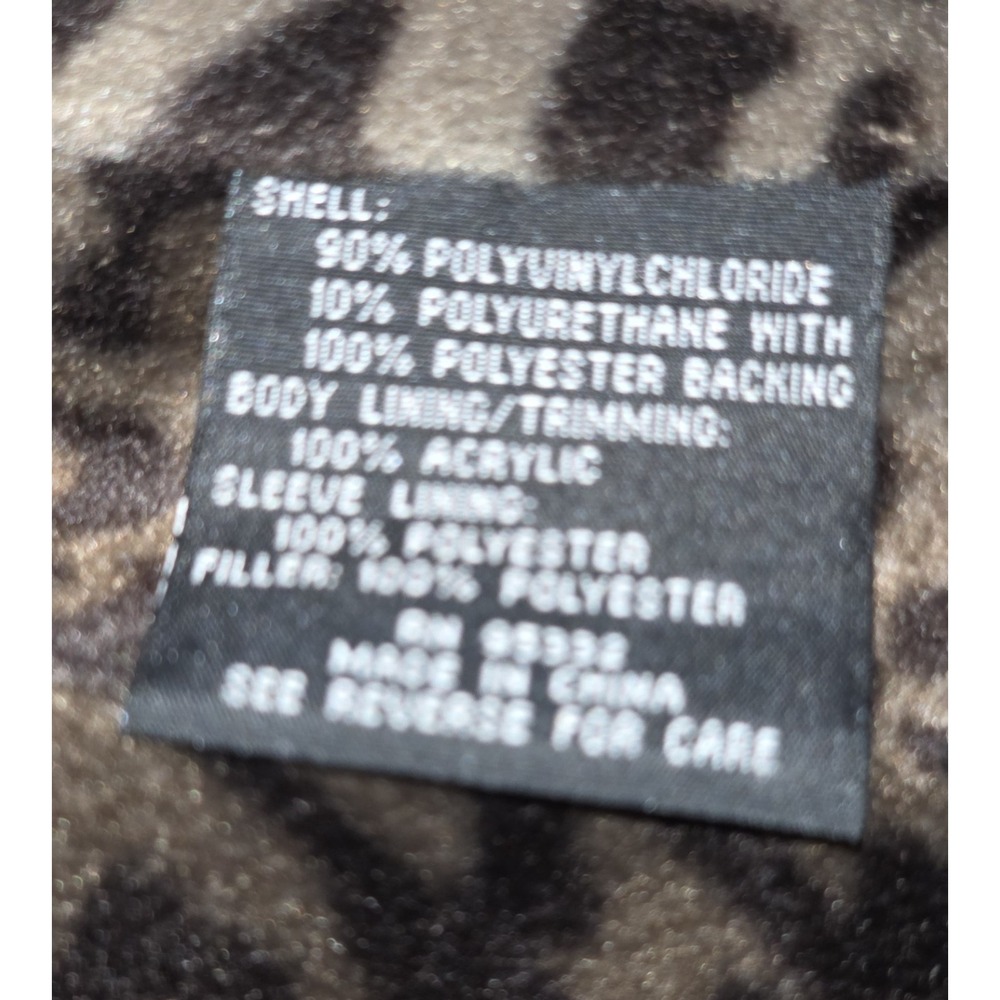 American Bazaar Women's 1X‎ Black w/ Leopard Lining All Weather Winter Rain Coat - Picture 13 of 16